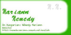 mariann nemedy business card