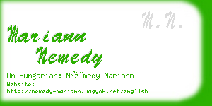 mariann nemedy business card